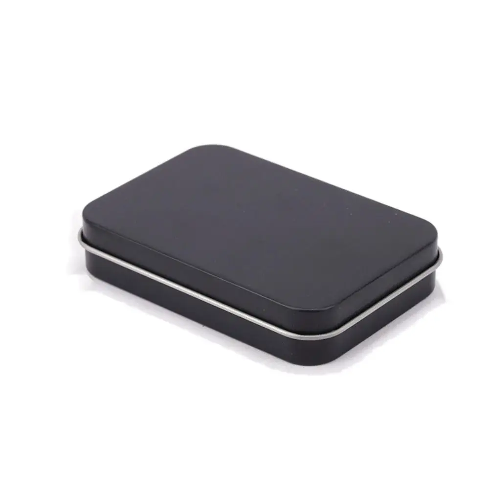 Multicolor Tin Box with Clear Window Lid Rectangular Jewelry Box Nail Art Display Case Candy Package Metal Box Empty