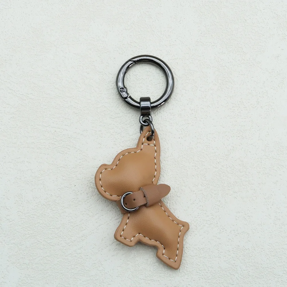 

Lovely French Bulldog Keychain Animal Dog Cartoon PU Leather Dog Hanger Fashion Cute Puppy Bulldog Bag Pendant Men's Car