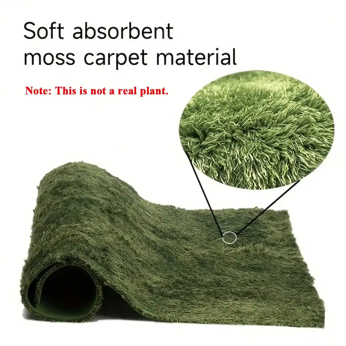 Alfombra de musgo Artificial para Reptiles, anfibios, suave y absorbente, crea una nota de hábitat Natural, no una planta Real, fácil mantenimiento