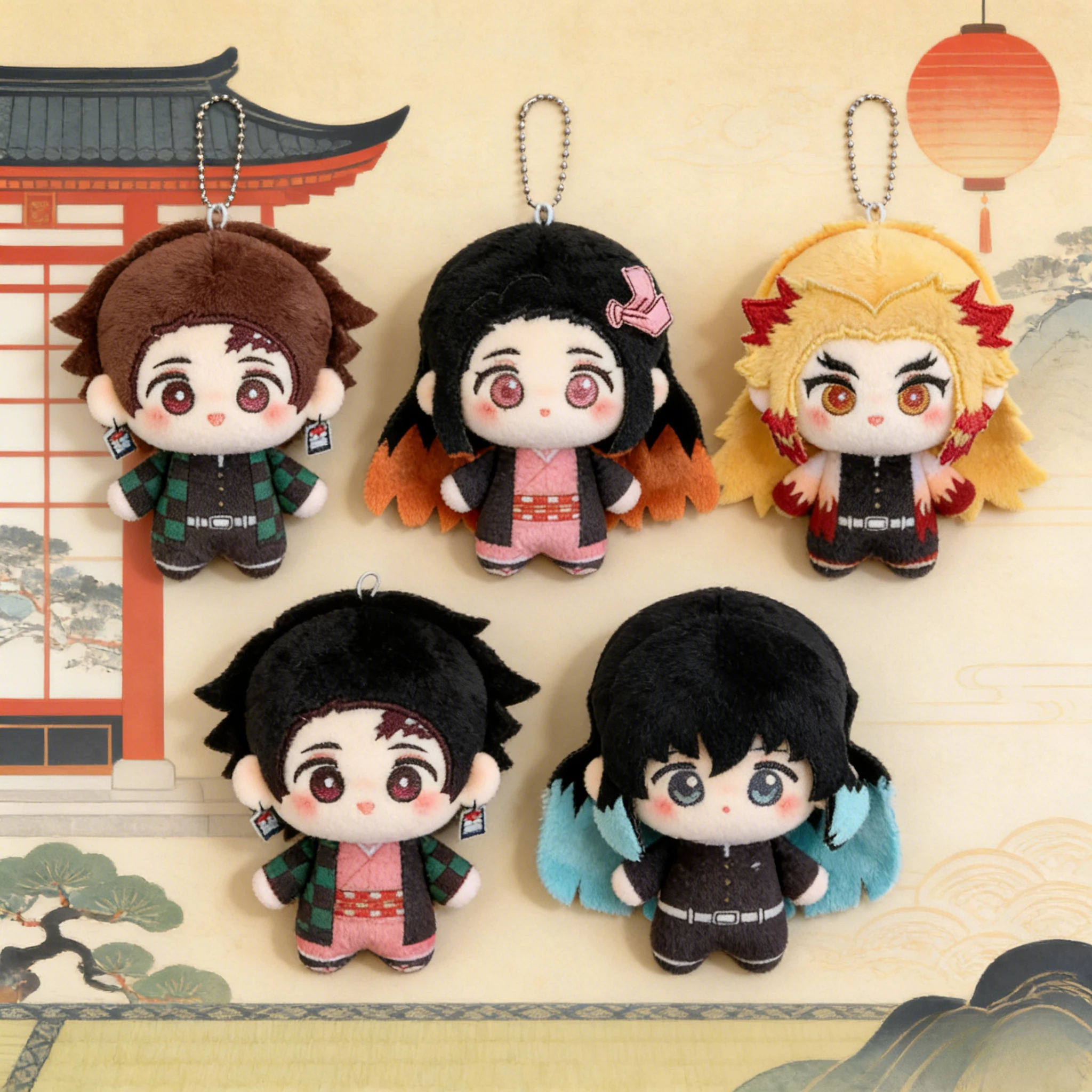 

Плюшевая кукла-брелок 10 см «Истребитель демонов»: Томиока Токито, Нэзуко, Ренгоку, Танджиро — милая аниме-фигурка, подарок