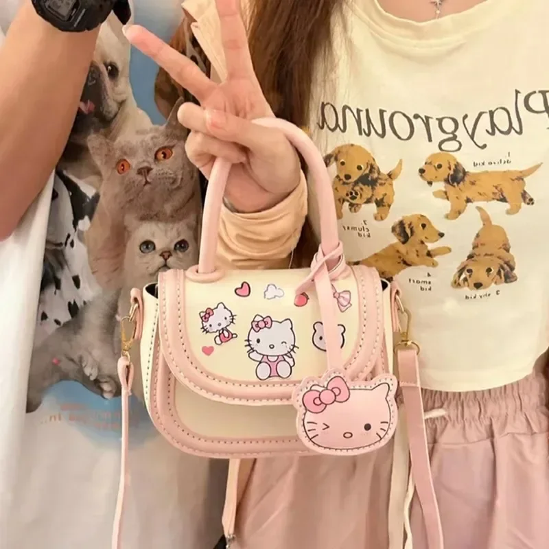 Sanrio Hello Kitty Cinnamoroll torba dziecięca Kawaii Cartoon śliczne Online Celebrity przenośna torba na ramię dla małej dziewczynki