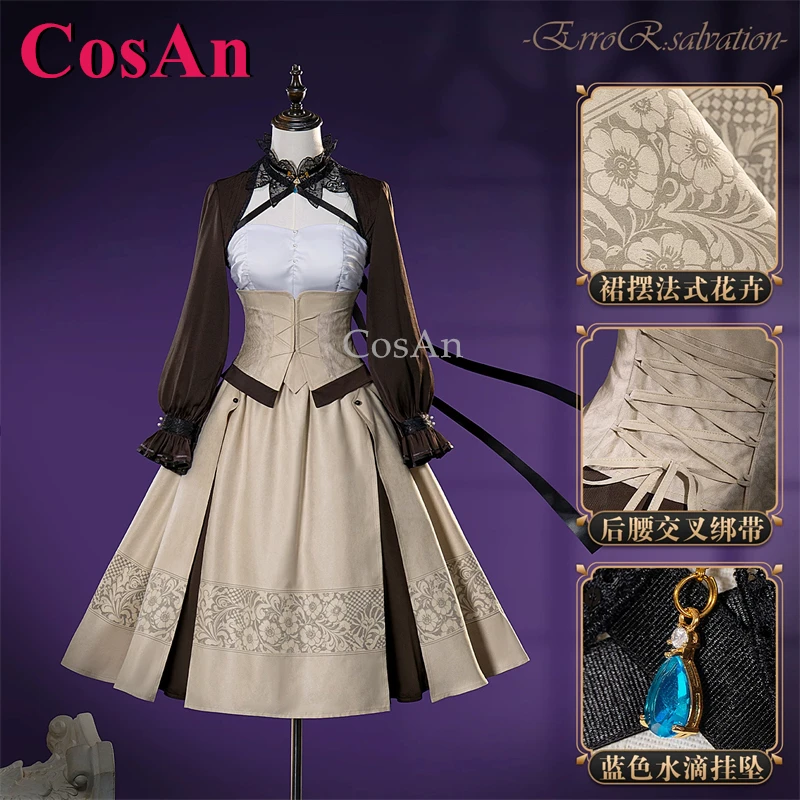 CosAn Game ErroR:salvation Ceres Costumes de cosplay, tenues élégantes et raffinées, ensemble complet pour hommes, pour événements, fêtes et jeux de rôle