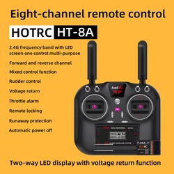 2024 Hotrc New Ht-8a 2.4g 8ch Fhss Gfsk Transmitter Remote Control With Receiver For Unmanned Aircraft And Vehicles