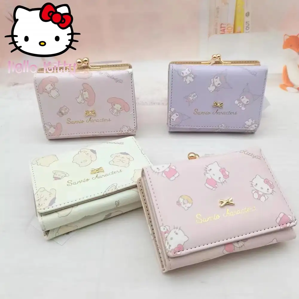 Sanrio Hello Kitty New Mini Wallet Luxury Brand Women Zero Wallet Multi Functional Cartoon Card Bag Large Capacity Zero Wallet