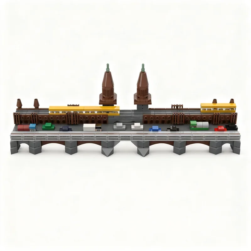 719PCS MOC Architecture Oberbaumbr Cke Berlin Model Custom Building Blocks DIY Assembly Display Gift Collectible Collection Set