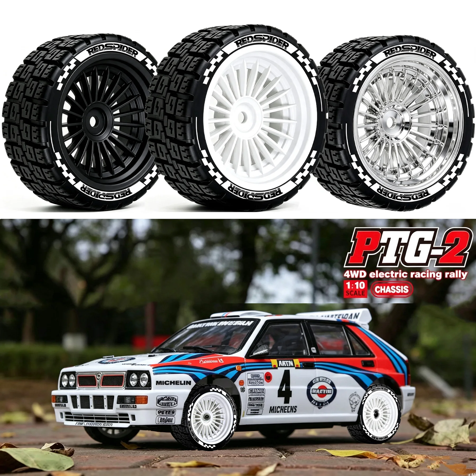 Ensemble de roues et de pneus en caoutchouc souple pour rallye, hexagone de 12 mm pour voitures RC 1/10 Tamiya TT01 TT02 XV01 PTG2 HPI KYOSHO HSP, pneus à haute adhérence pour route.