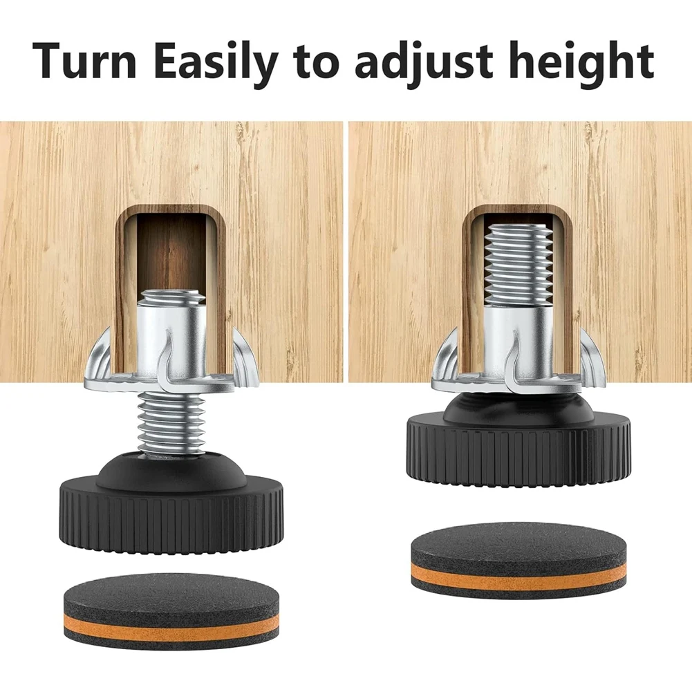 [NEW!A93G】 20Pcs Adjustable Furniture Levelers With Floor Protectors,3/8In Heavy Duty Leveling Feet With Rubber Pads, Leg Levele