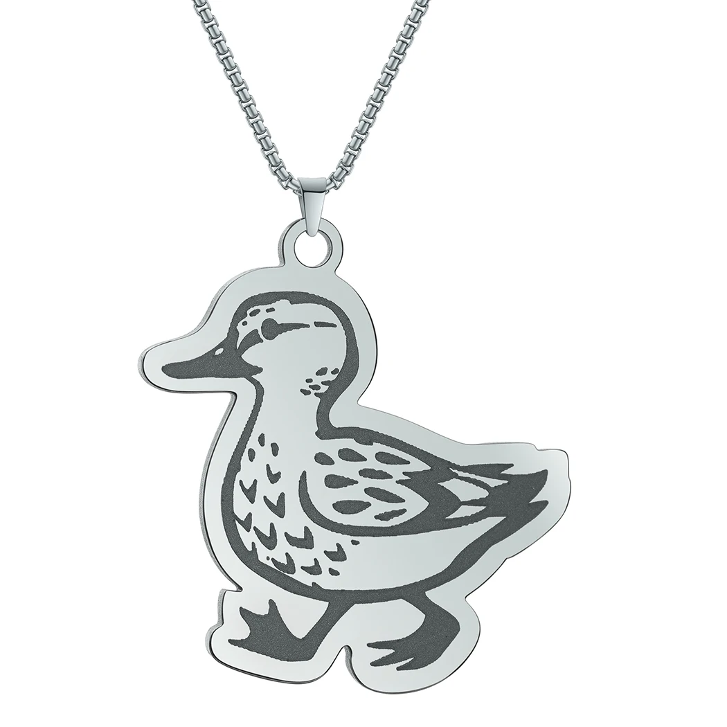 Kinitial Stainless Steel Necklaces Animal Lovely Duck Pendants Chains Choker Fashion Necklace For Women Jewelry Party Gifts