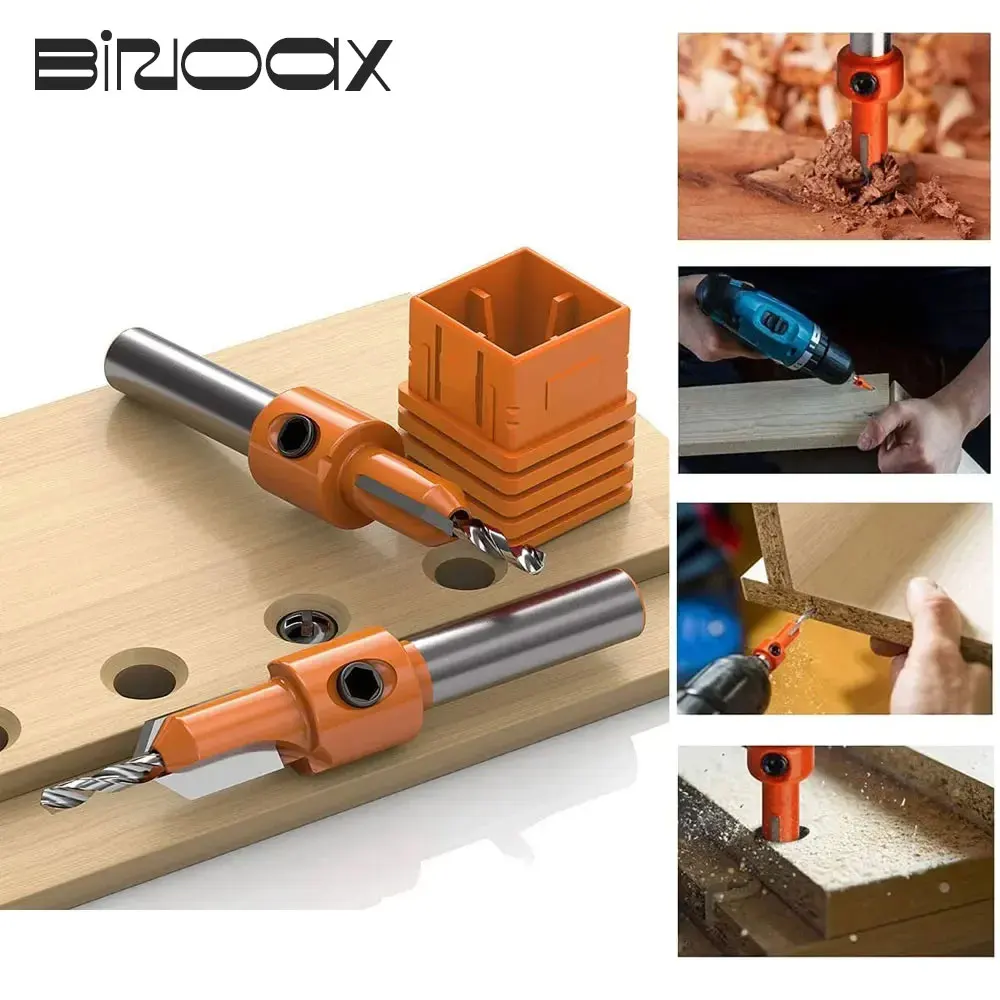 Binoax 8/10MM Countersink Drill Router Bit 8mm Shank Screw Extractor Remon Wood Milling Cutter
