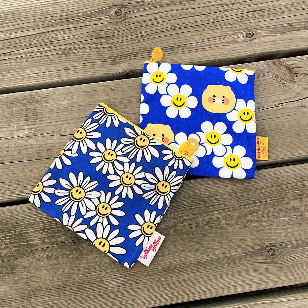 

New Cute Sunflower Smile Wallet for Girls, Storage Bag, Makeup Bag