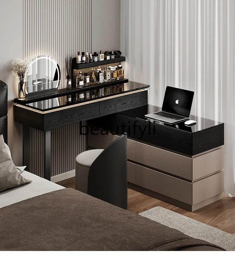

FG28minimalist chest, dresser integrated bedroom solid wood makeup table, bedside storage cabinet retractable makeup table