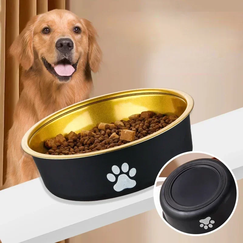 강아지밥그릇  Stainless Steel Pet Dog Bowl Non Slip Durable Dogs Feeding Bowls for Small Medium Dogs Cat Placemat Feeder Pet Product