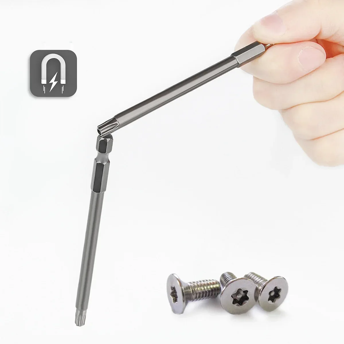 Imagem -03 - Magnetic Torx Bit Extra Long Screwdriver Grupo Segurança Tamper Proof Star para Electric Power Drill Hex Screw Driver 100 mm 11 Pcs