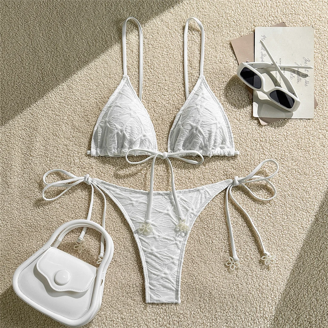 5 Farben, Neckholder-Bikini mit Falten, zweiteiliger Damen-Badeanzug, Badebekleidung für Damen, Badeanzug mit hohem Beinausschnitt, Badeanzug, Modell V7596 – Detail 21