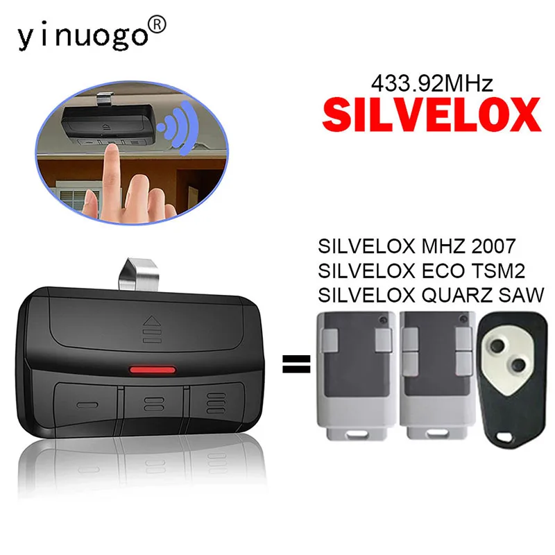 For SILVELOX QUARZ SAW / ECO TSM2 / MHZ 2007 Garage Door Remote Control Duplicator 433.92MHz Clone Electric Gate Garage Doors