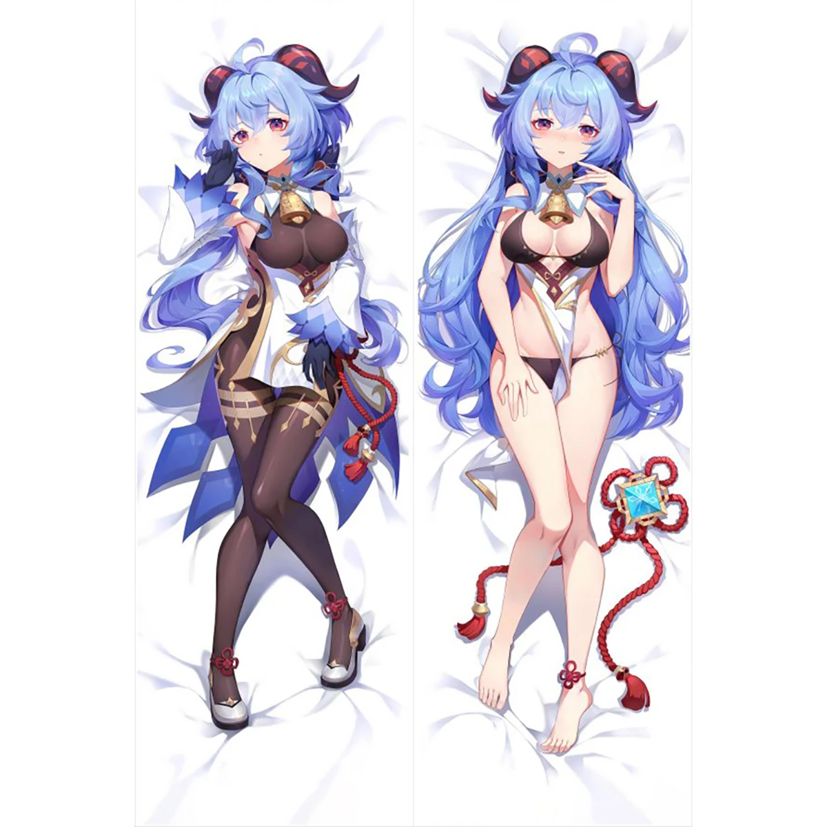 

Подушка для обнимания Dakimakura Waifu в двух направлениях, Женская Подарочная Подушка Genshin Impact Ganyu в стиле аниме, сексуальная Подушка Чехол Otaku, наволочка