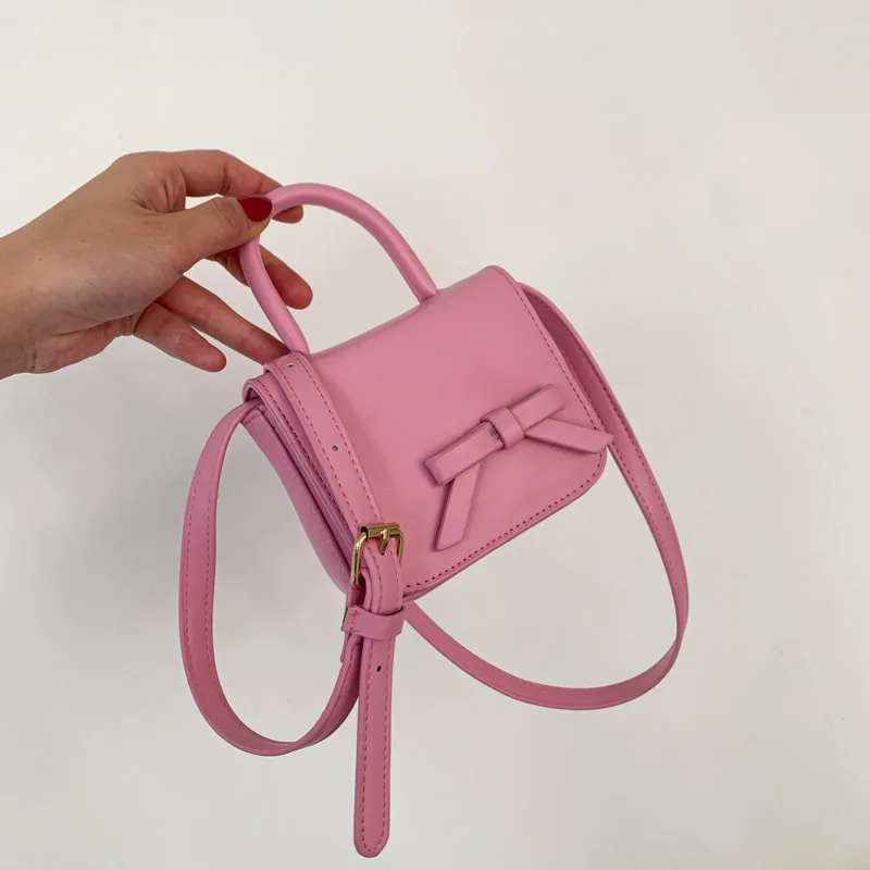 Borse con manico superiore da donna con fiocco dolce coreano Y2k borsa a tracolla a tracolla moda Casual semplice nuova borsa e borsette Kawaii All