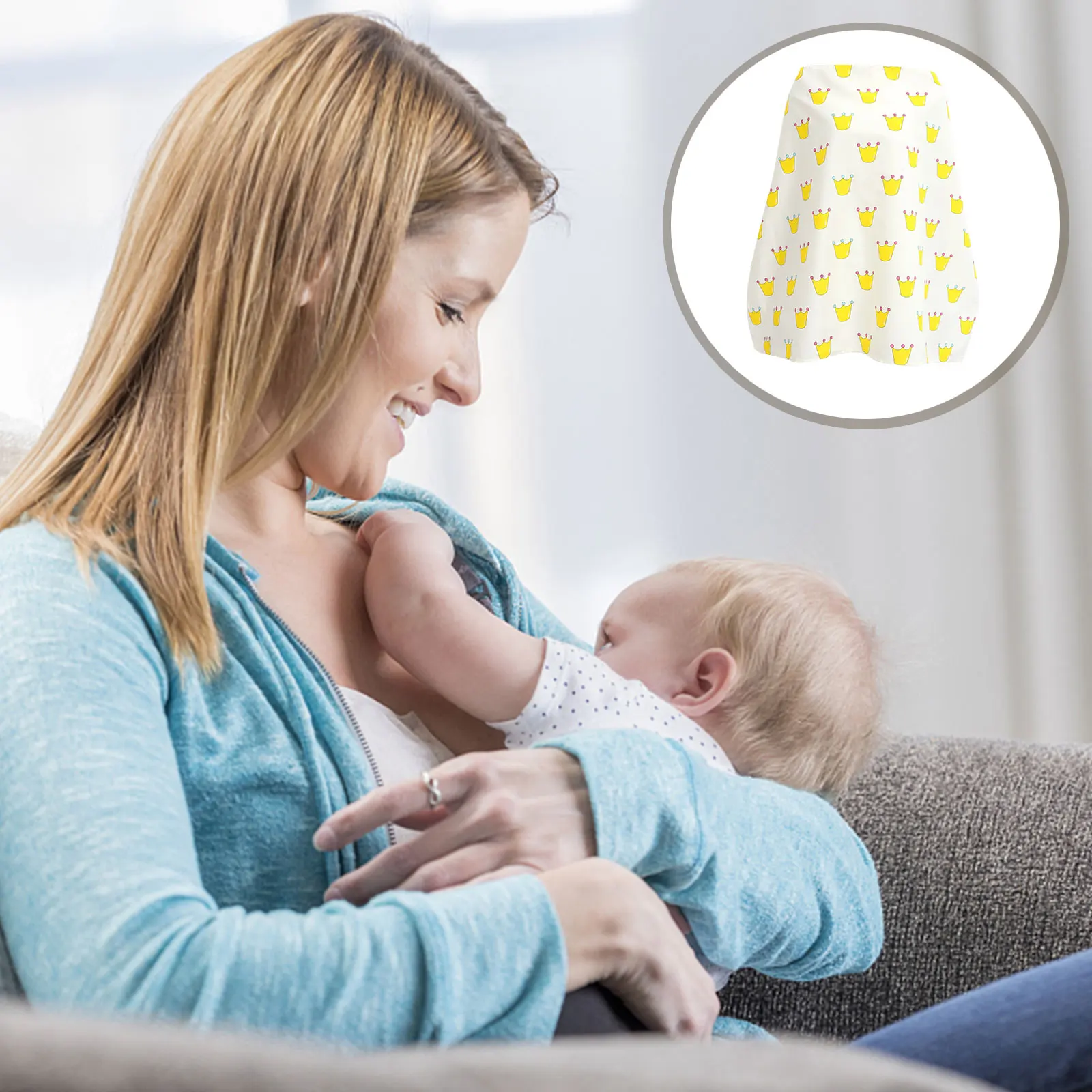 

Exquisite Detail Cotton Striped Nursing Cover Breastfeeding Scarf Stroller Canopy Outdoor Use