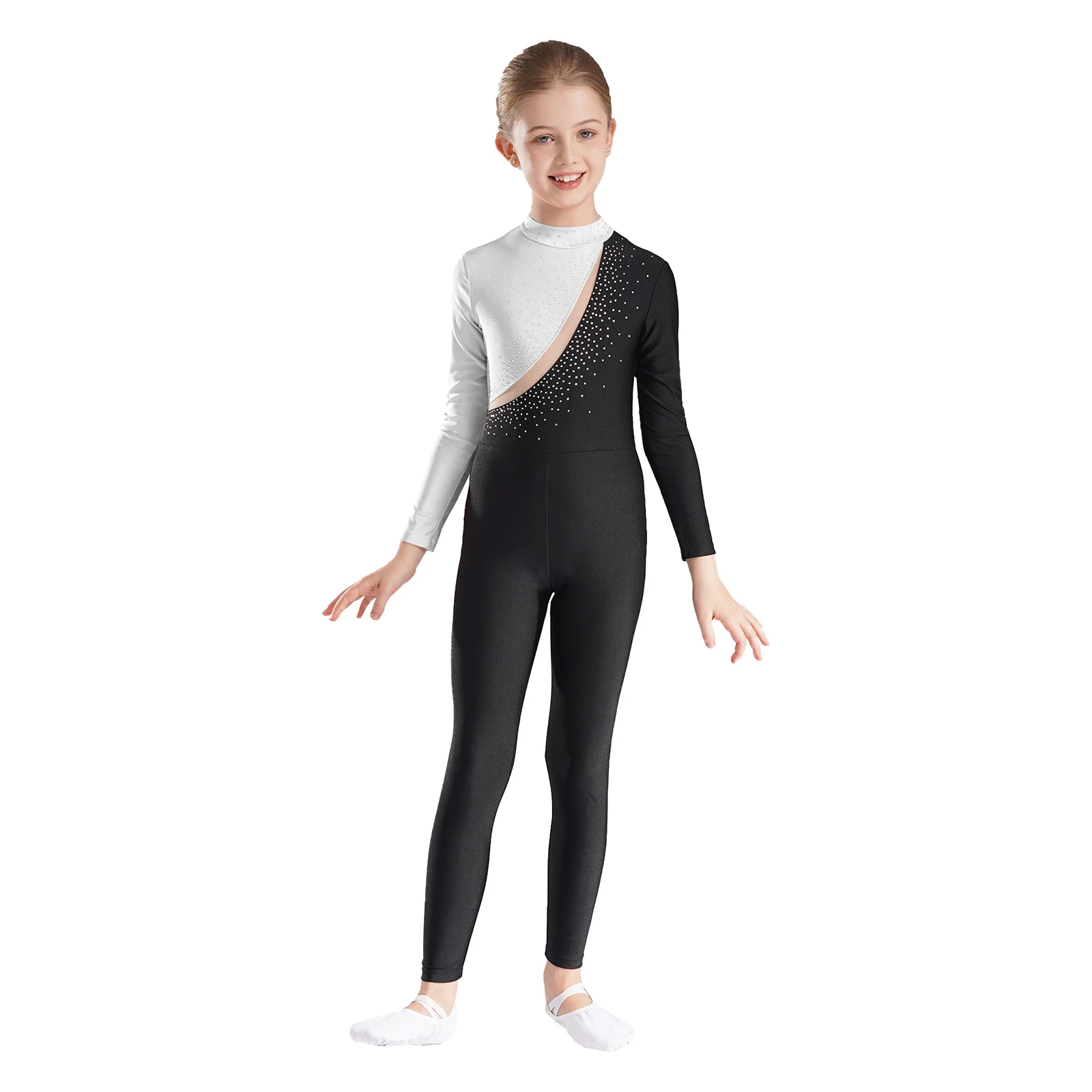 Ballet Gymnastics Jumpsuit Sports Leotard Long Sleeve Figure Ice Skating Stage Performance Dance Competition Bodysuit Costumes