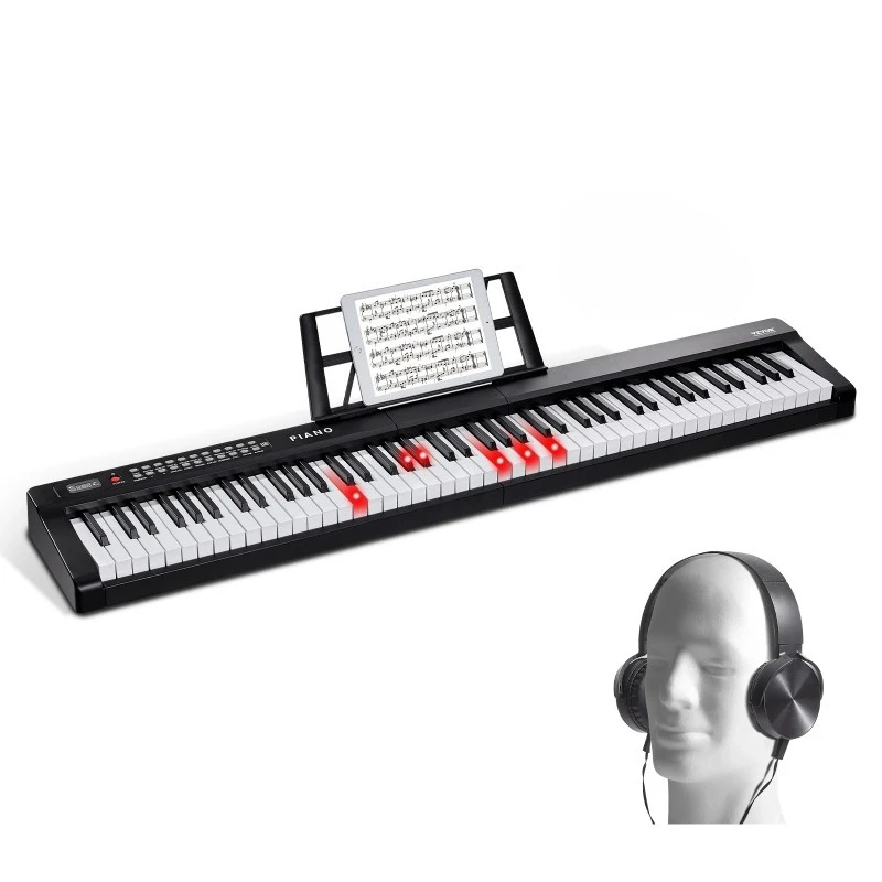 88 Key Digital Piano Keyboard Semi Weighted Keys Full Size Electric Portable Keyboard Piano Set 1000Tones for Beginners