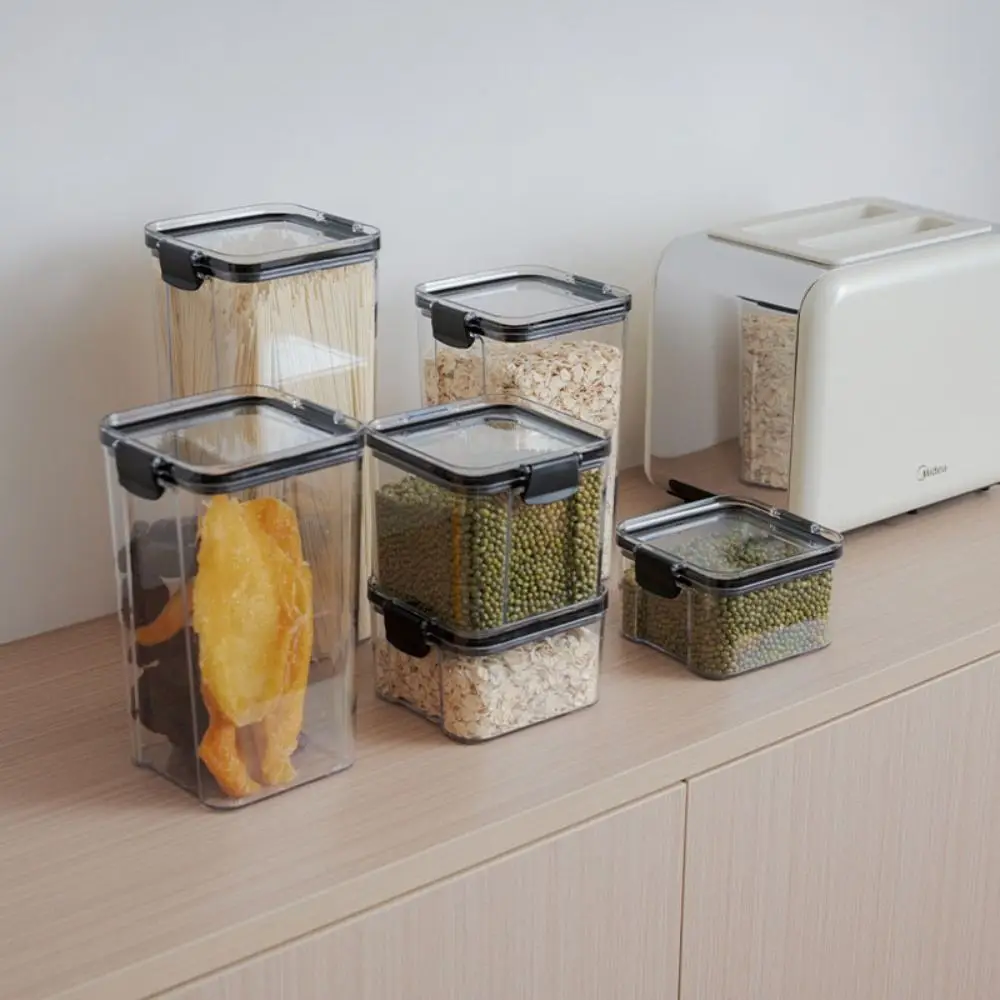 Transparent Plastic Storage Boxes Square Sealed Stackable Food Storage Boxes Plastic Stackable Sealed Square Fresh-Keeping Boxes