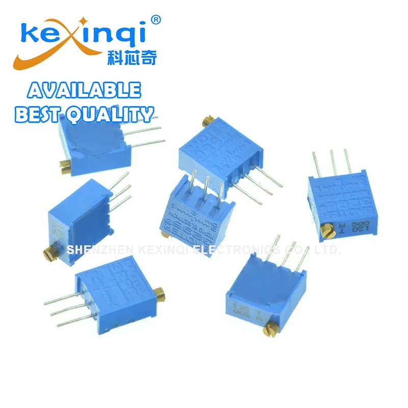 10pcs 3296W 103 10K Top Adjust Square Trimming Potentiometer 1K 2K 5K 50K 100K 200K 500K 1M 202 502 203 503 104 204 504 105 205
