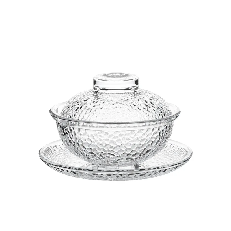 

LMM Glass Bird's Nest Tremella Cup with Lid Delicate Small Dessert Bowl Household Small Soup Cup