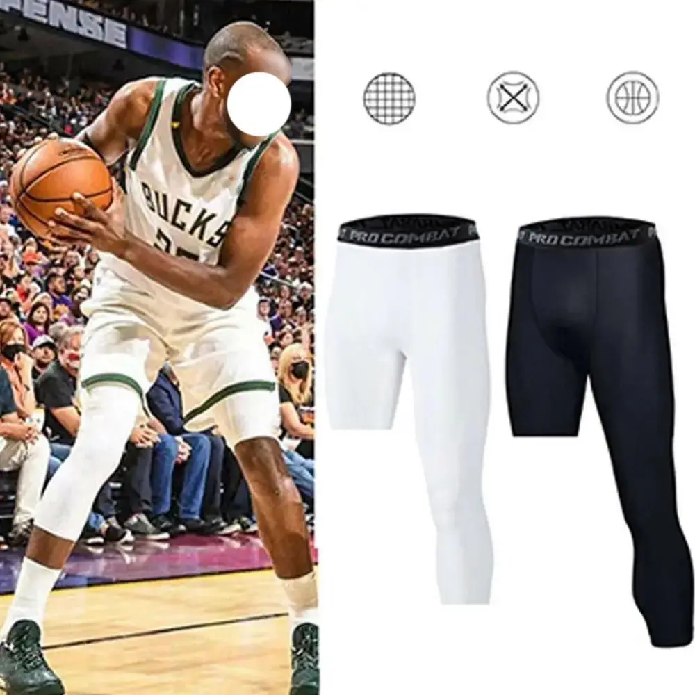 

One Leg Basketball Tights Sports Tights Quick Drying Single Leg Basketball Leggings Breathable Polyester