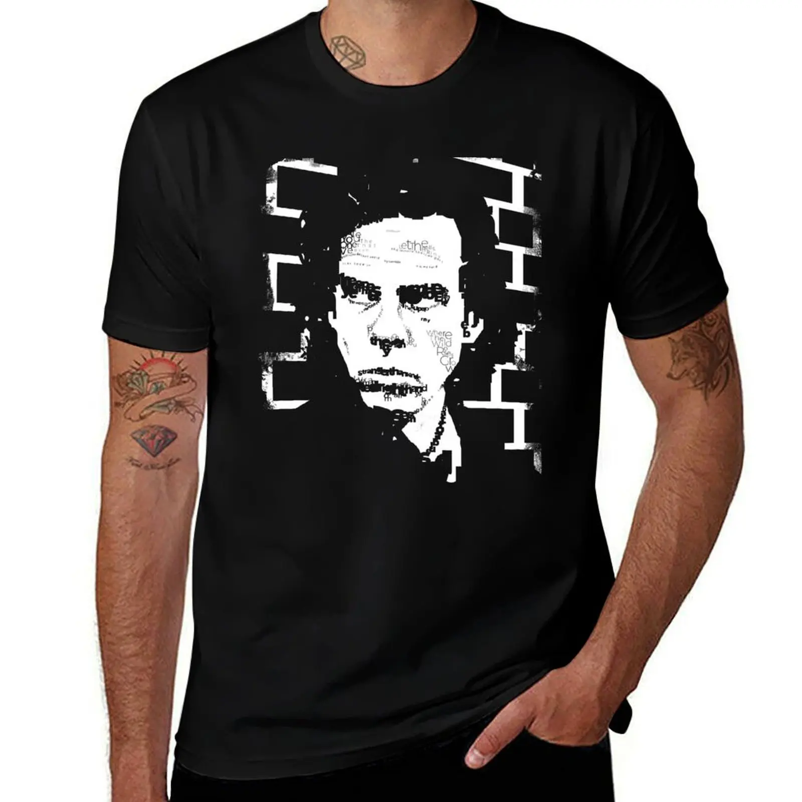 

Cave typographic portrait T-Shirt printed t shirts for man t shirts cotton 100% essential t shirt T-Shirt