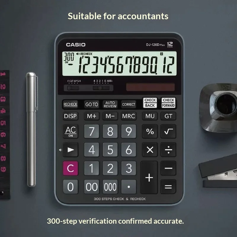 Casio DJ-120D/MH-12/MX-12B Business Calculator with 12-Digit Large Screen, Tax Rate Calculation, Financial Office Use view 3