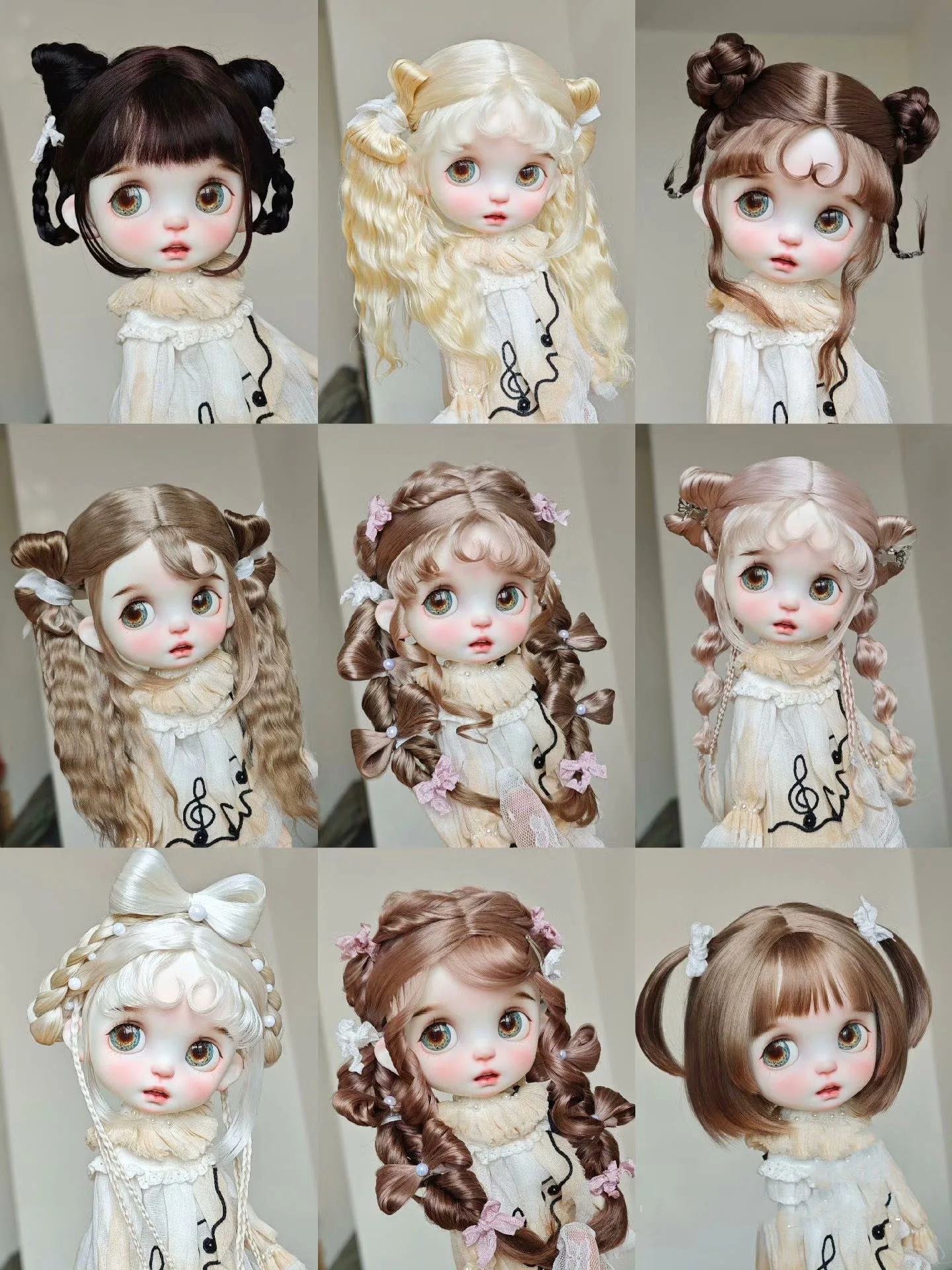 Free Shipping Blythe Doll Hair ，Homemade Supersoft Wig Hardhead Shell Straight Curly Hair Free Shipping