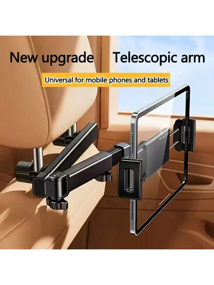 

Универсальный держатель для планшета на подголовник автомобиля 360° ° Вращающееся регулируемое крепление для планшетов iPad и телефонов, подставка для заднего сиденья, автомобильные аксессуары для путешествий