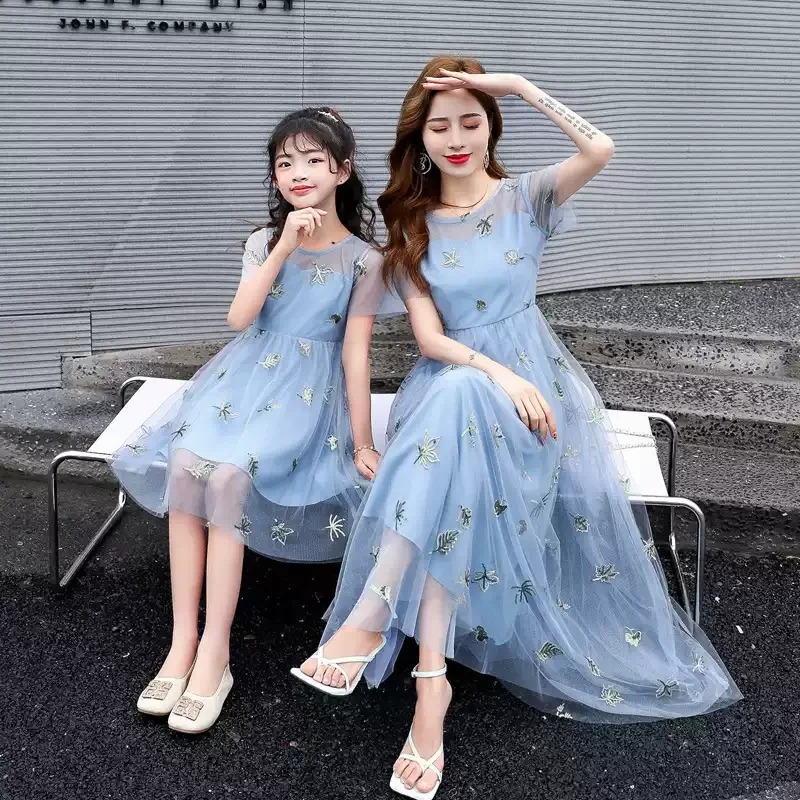 family matching clothes mom and daughter dress family look blue family matching outfits for photoshoot mom daughter set