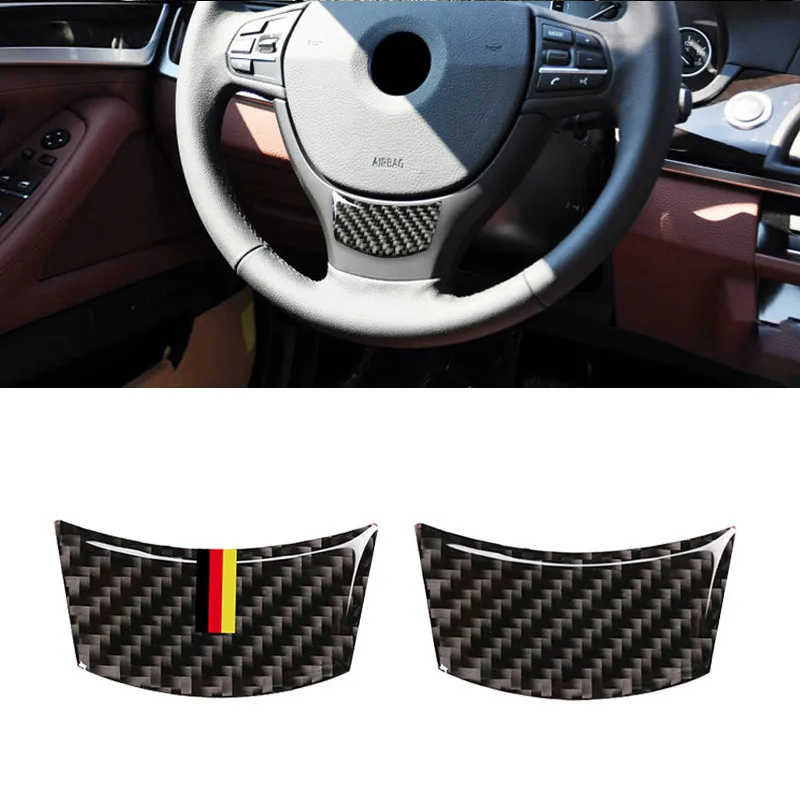 For BMW 5 Series E60 2004 - 2006 2007 2008 2009 2010 520li 523li 525li Carbon Fiber Steering Wheel Sticker Stripe Trim