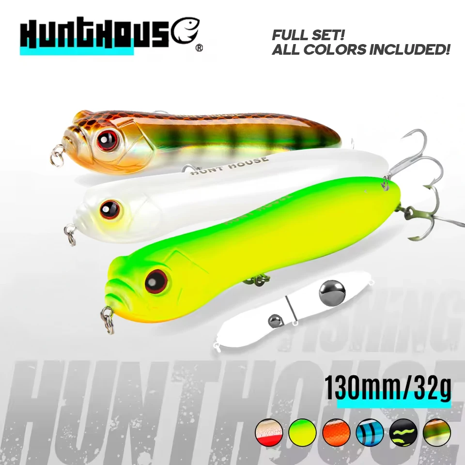 HuntHouse Topwater Pencil Señuelo Superficie Lubina Sonido Fuerte - imagen 2