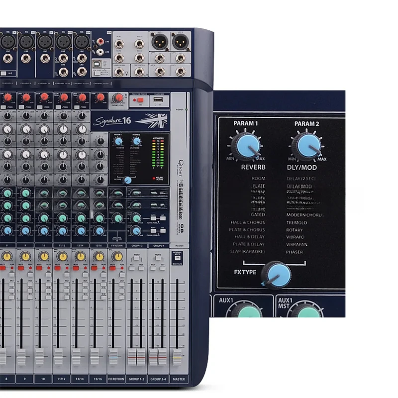 Soundcraft 16 Channels Audio Mixer ลายเซ็น การแสดงการร้องเพลงบนเวที คําสั่งซื้อ 2 รายการ