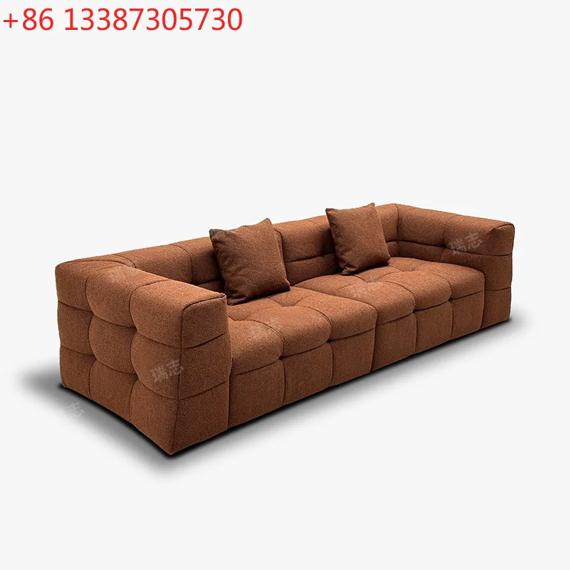 

Диван-софа Marshmallow Cream Wind: Уютный домашний диван из овечьей шерсти в клетку для отдыха