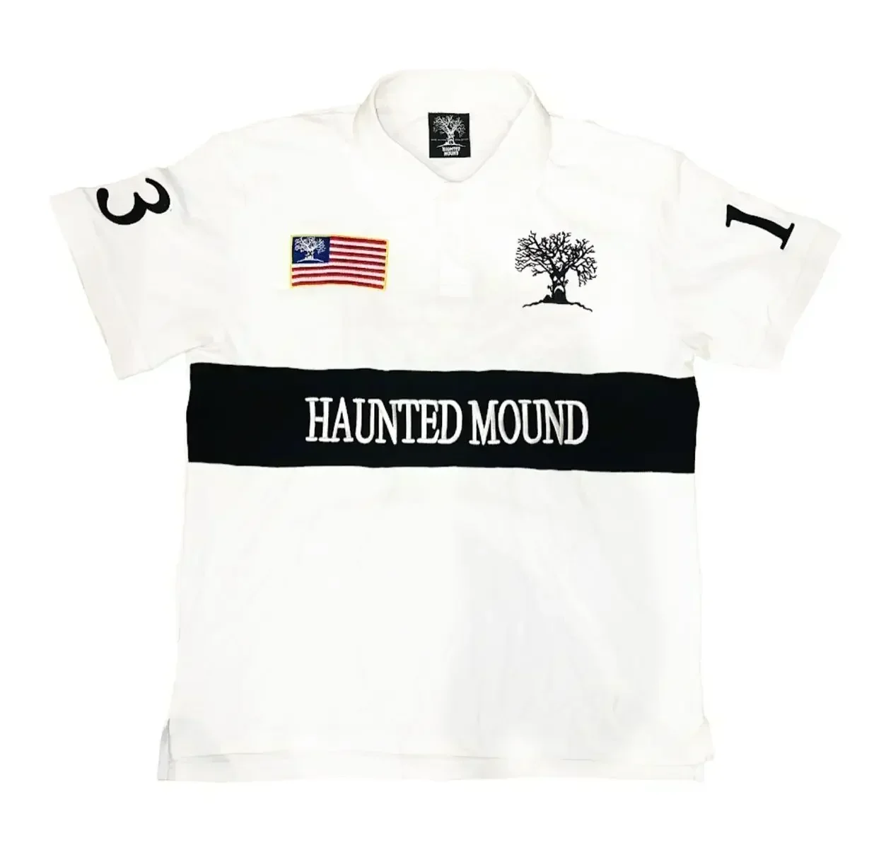 Haunted Mound Vintage Blue Polo Shirt Y2K T Shirt Mens Hip Hop