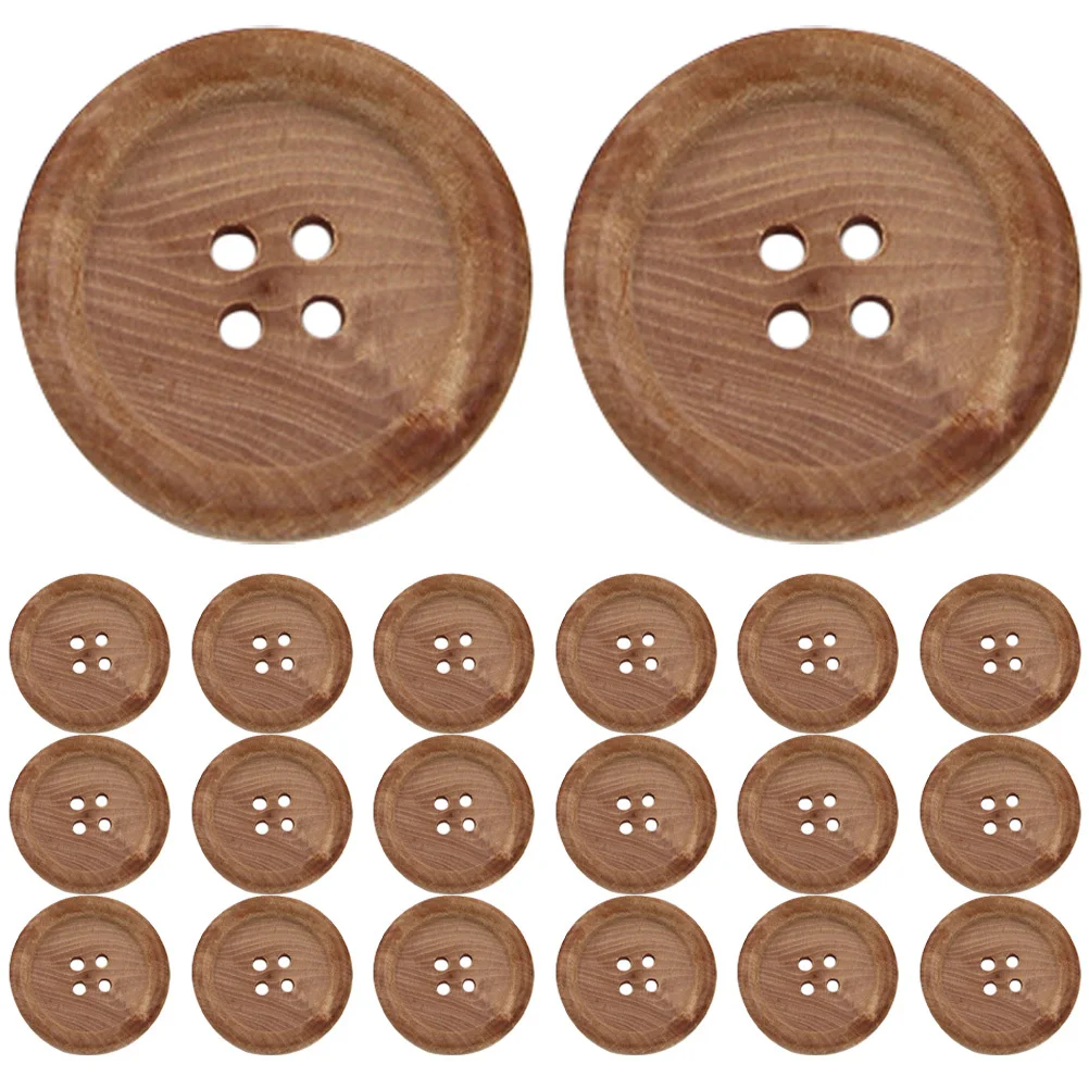 

50Pcs Wooden Decorative Buttons Creative Practical Clothes Buttons Ideal for Sewing DIY Projects Skirts Shoes Handmade Durable