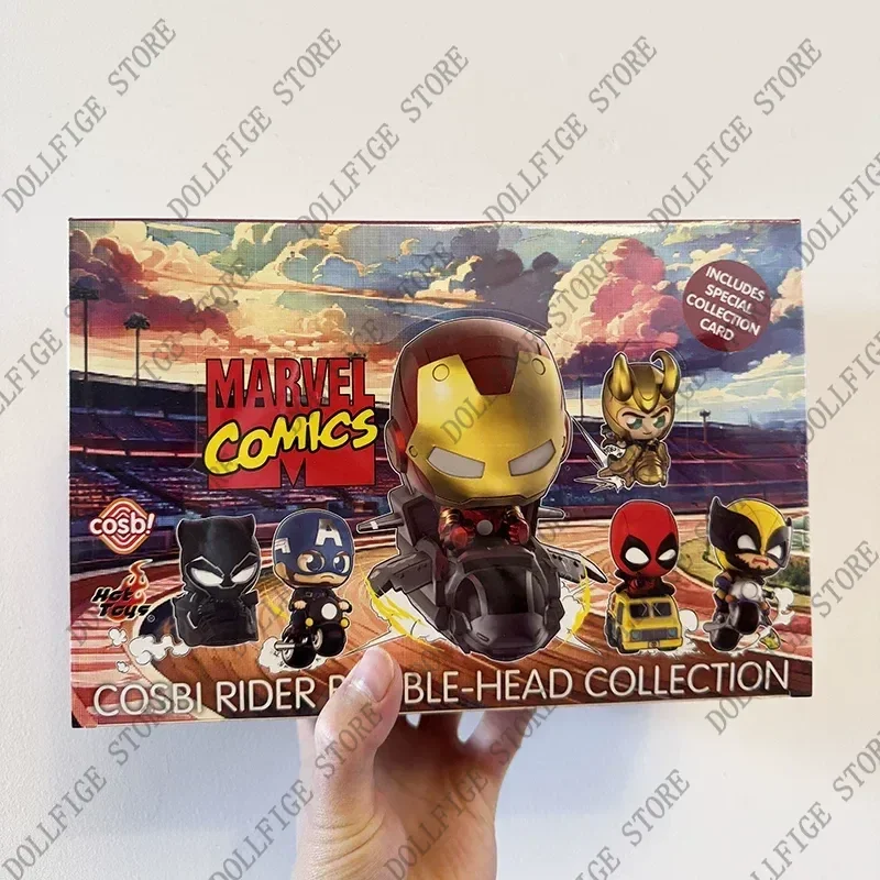 

Новые популярные игрушки Hot Toys Marvel Comics: Коллекция Cosbi Rider Bobble-Head, мини-модели супергероев Marvel Comics на транспортных средствах, подарочные наборы-сюрпризы (Blind Box)