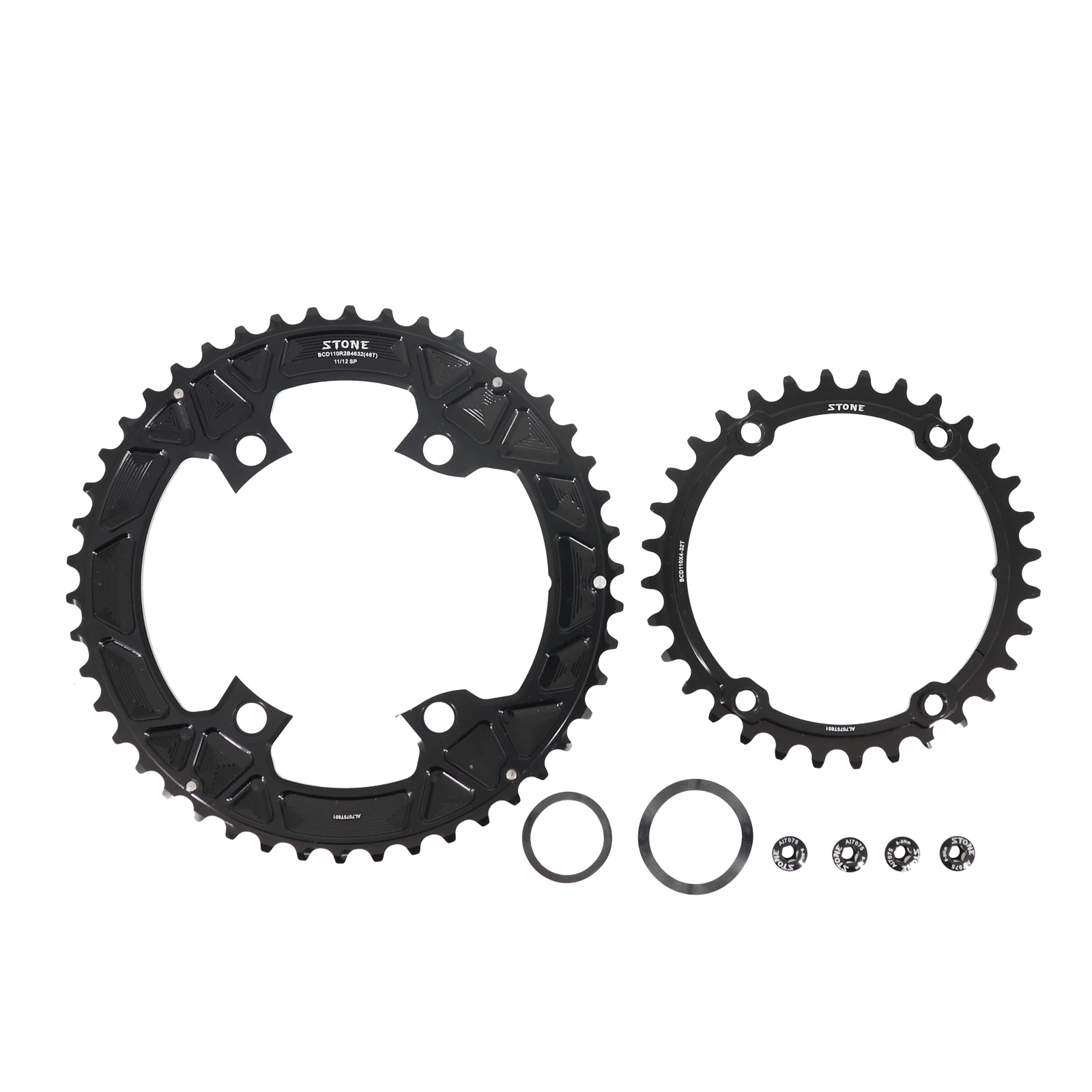 Stone 110bcd Round Double Chainring for Shimano 105 R7100 UT R8100 