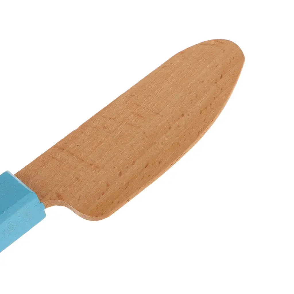 Wooden Mini Cutting Knife Kid Kitchen Toy for Role Pretend Play Gadget Blue