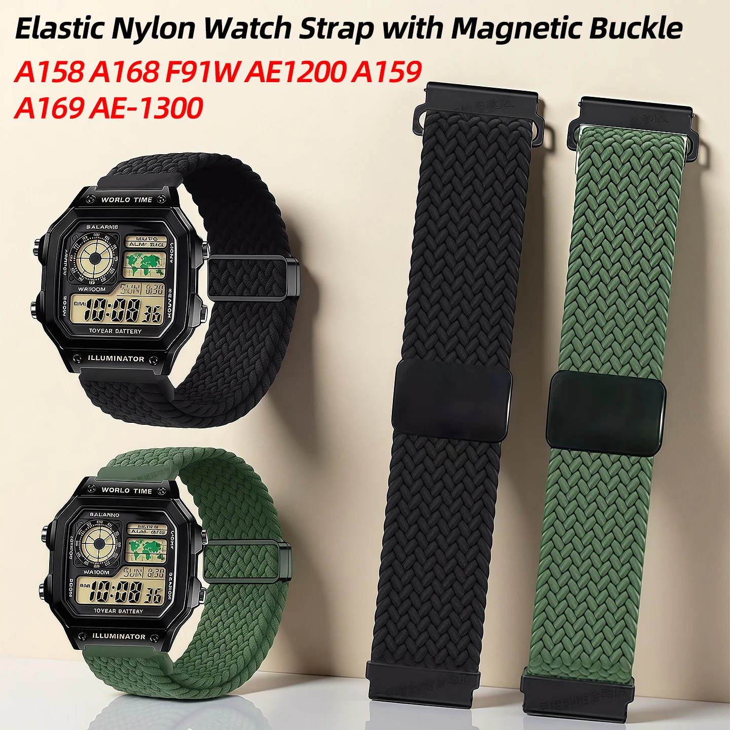 pulseira-de-relogio-de-nylon-elastico-com-fivela-magnetica-dobravel-para-casio-a158-a168-f91w-ae1200-ae1300whd-a159-a169-com-liberacao-rapida