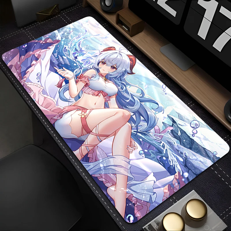 Muismat Anime HD Muismat Gaming Accessoires Kantoor Toetsenbord Pad Grote Bureaumat PC G-genshin Impact Ganyu Rubber Uitgebreide Pad