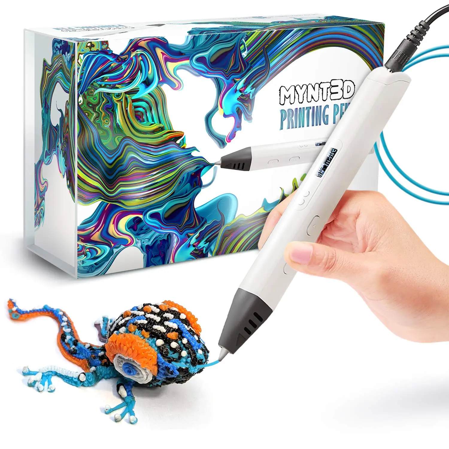Professional 3D Printing Pen with OLED Display for Creative Projects