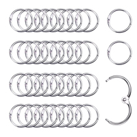 2-10pcs Metal Ring Binder 15 - 80mm Key Ring Loose-leaf Albums Ring for DIY Office Book Paper Open Loop Clasp Binding Supplies