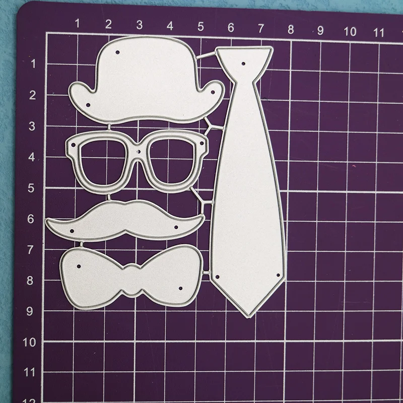 Cutting Dies Glasses Beard Bow Tie Man Decorative Scrapbook DIY Child Educational Paper Cards Making Tool Craft Die Cut