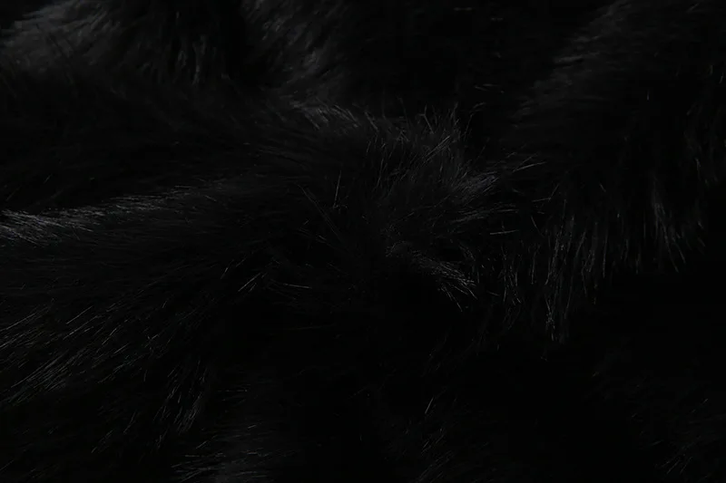 سميكة الدافئة فو الفراء معطف أسود فضفاض 2025 الشتاء النساء الفاخرة موضة الوقوف طوق كم طويل زمم فروي ملابس خارجية جاكيتات #6