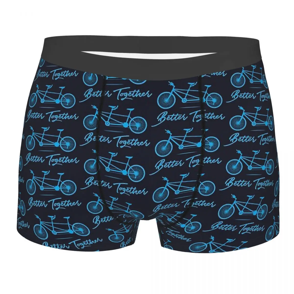 Tandem Better Together Bike Biker Cycle Bicycle Racing Underpants Cotton Panties Male Underwear Print Shorts Boxer Briefs