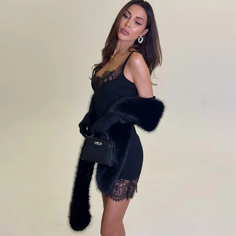 TARUXY 스파이스 걸 레이스 서스펜더 드레스 여성 민소매 솔리드 패션 섹시 클럽 파티 미니 드레스 하이웨이스트 슬림 여성 드레스